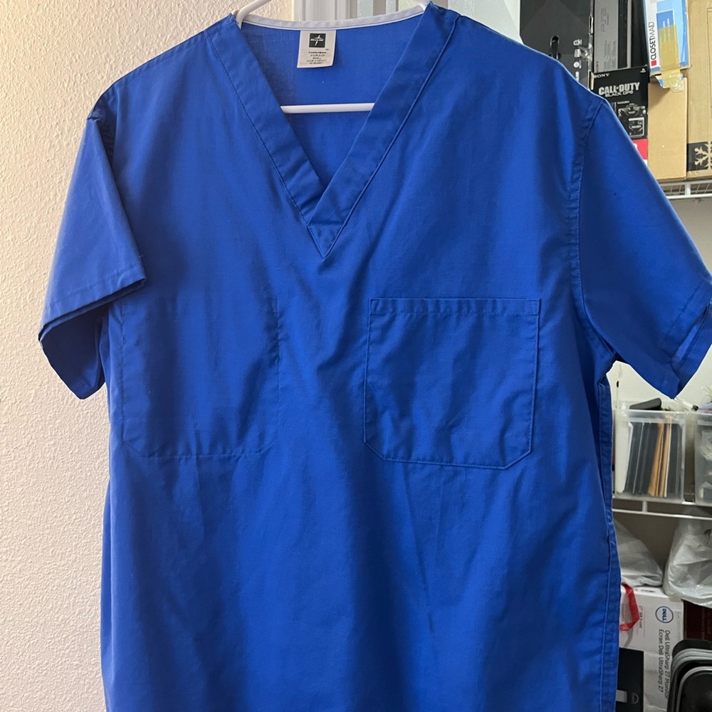 Blue V-Neck Women’s Scrub top